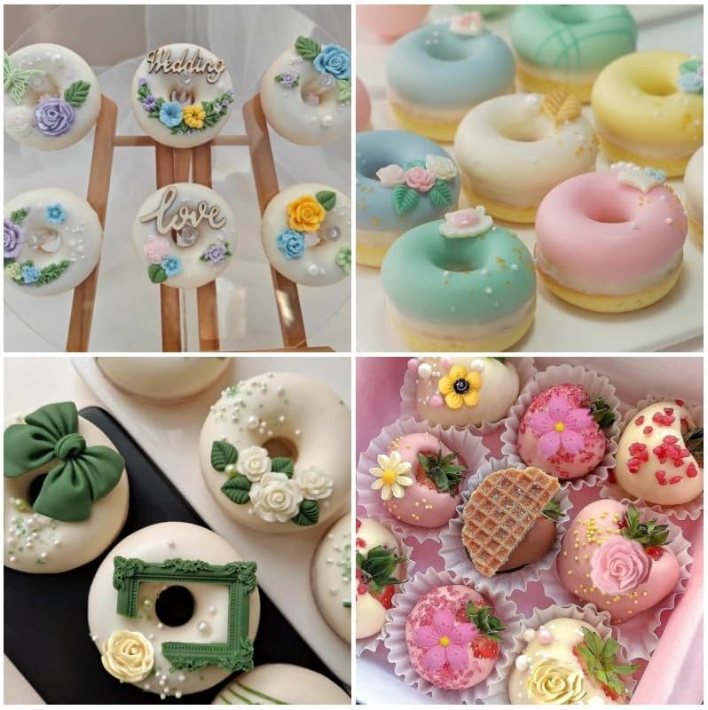 AMBESTEE Flower Silicone Molds,9pcs Rose Leaf Daisy Sunflower Chrysanthemum Small Flowers Fondant Molds Polymer Clay Mould Candy Chocolate Molds for Cupcake Cake Pop Puck Decoration DIY Crafts - Image 3